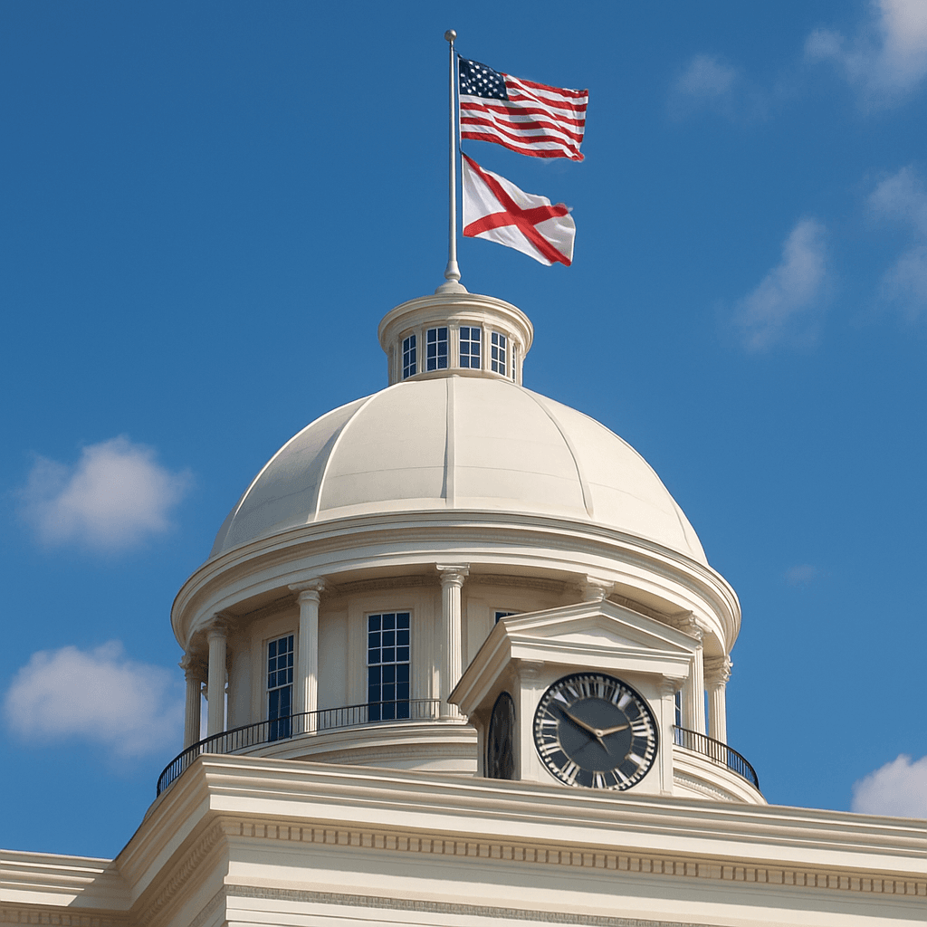 Alabama Capitol Dome and Flag